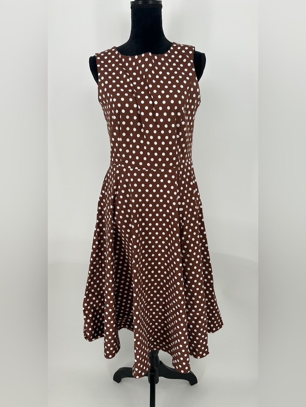 Simple Flavor Chocolate Brown Womens Medium Fit Flare Midi Dress Retro Coquette